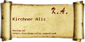 Kirchner Aliz névjegykártya